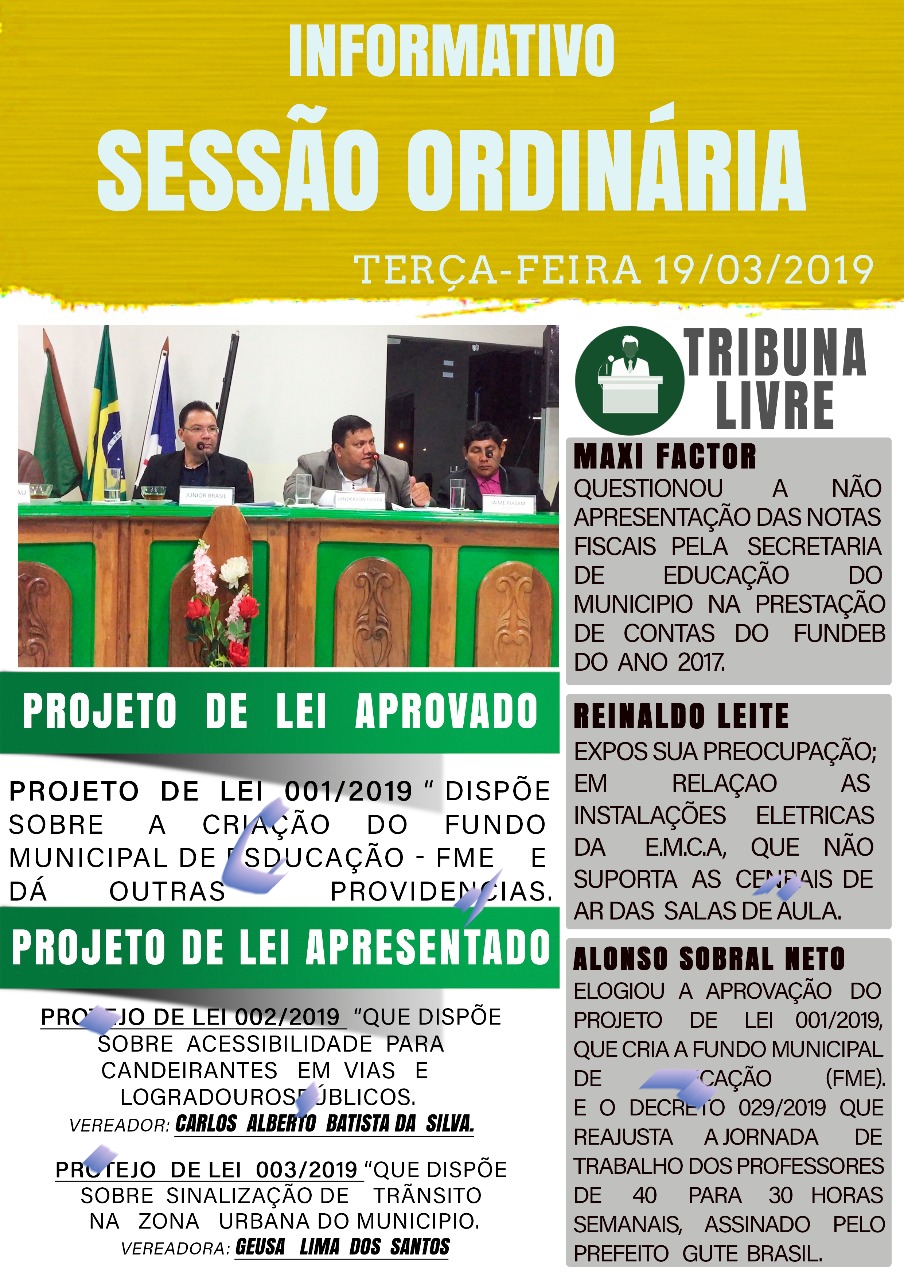 Sessão Ordinária Tribuna Livre